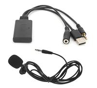 Naroote Adaptador Auxiliar Bluetooth Universal para Coche Solución Manos Libres con Micrófono Easy Plug & Play para Todos los Vehículos Cable de 150 Cm