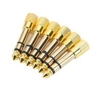 Naroote Adaptador de Auriculares Estéreo Tecnología de Molienda de Engranajes para Mezclador, Paquete de 6 Convertidores de Conector de Audio de 3,5 Mm a 6,35 Mm para Receptores AV, Resistente a la