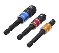 Naroote Adaptador de Enchufe Juego de Puntas de Extensión Duraderas para Destornillador, Adaptador de Enchufe de Cabeza Cuadrada de 3 Piezas para Herramientas Eléctricas y Neumáticas, Material de