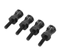 Naroote Adaptador de Extensión de Cubo de Rueda Hexagonal de 15mm, Resistente Al Desgaste, de Acero, para Coche Teledirigido 1/10, Reemplazo Ideal para LOSI Baja Rey, Negro, 4 Uds.