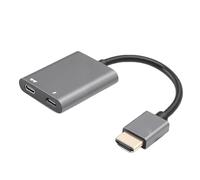 Naroote Adaptador de Interfaz Multimedia HD a USB C, Adaptador de Transmisión Bidireccional Ultra HD 4K 60 Hz, Adaptadores de Puerto de Fuente de Alimentación con Plug and Play, Ideal para Gafas AR