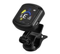 Naroote Afinador de Guitarra Cromático Recargable con Clamp/Holder, Batería Incorporada para Guitarra Eléctrica, bajo, Ukelele, Violín, Pantalla en Color Negro para Músicos y Estudiantes