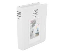 Naroote Álbum Fotográfico Instantáneo, álbum Fotográfico Flexible 64 Bolsillos de Cuero PU Rumbles Grandes Capacidad para Entradas Cinematográficas (White)