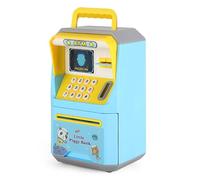 Naroote Alcancía Eléctrica Portátil Contenedor de Monedas Reconocimiento Facial Simulado Mensaje de Voz para Niños Bank Opciones de Idioma Inglés/Chino (Blue)