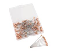 Naroote Alfileres con Cabeza de Bola Perlada Hermosos Alfileres Decorativos para Arreglos Florales y Proyectos de Costura 100 Piezas Acrílico Acero Inoxidable 2.6 Pulgadas (Orange)