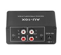 Naroote Amplificador de Auriculares Preamplificador de Sonido Compacto Portátil para Sistemas Estéreo Domésticos, Fiestas y Eventos en Aleación de Aluminio Negro 1 Amplificador