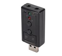 Naroote Amplificador Portátil con Tarjeta de Sonido Virtual de 7.1 Canales con Indicador LED para Computadora Portátil Adaptador de Tarjeta de Sonido USB 2.0 de Alta Velocidad para 2000 XP Vista para