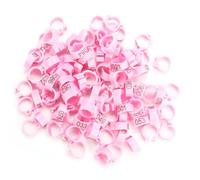 Naroote Anillos de Bandas para Patas de Paloma, Clamp/Holder Fácil y Duradero, 100 Unidades/Bolsa de 8MM, 001-100, Plástico Numerado para Letras de Paloma, Adecuado para Adultos, 400g (Pink)
