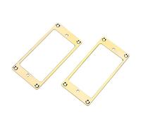 Naroote Anillos de Marco de Pastilla Resistentes de Metal para Guitarras Eléctricas, Piezas de Montaje para Guitarristas de Bricolaje para Pastillas Humbucker, 2 Piezas de Oro Negro Plateado, 3,62 X