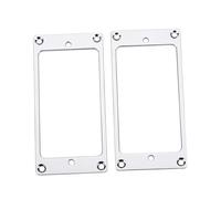Naroote Anillos de Marco de Pastilla Resistentes de Metal para Guitarras Eléctricas, Piezas de Montaje para Guitarristas de Bricolaje para Pastillas Humbucker, 2 Piezas de Oro Negro Plateado, 3,62 X