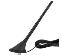 Naroote Antena Dab+FM para Coche, Amplificador de SeñAl Activo Resistente Al Agua para Vehículos y Vehículos Recreativos, 12V, Negro, Diseño Compacto