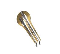 Naroote Arpa de Mandíbula Mini Instrumento de Latón Portátil, Dispositivo Musical de Boca con Cañas de Metal, Arpa de Construcción Duradera con Práctica de Canto de Garganta, Ideal para (GOLD)