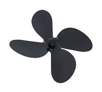 Naroote Aspa Universal para Ventilador de Chimenea, Aspa de Repuesto Duradera de Aleación de Aluminio para Mejorar la Circulación del Aire Caliente en Estufas, 1 Pieza, Negra (4 hojas)
