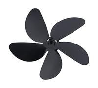 Naroote Aspa Universal para Ventilador de Chimenea, Aspa de Repuesto Duradera de Aleación de Aluminio para Mejorar la Circulación del Aire Caliente en Estufas, 1 Pieza, Negra (5 hojas)