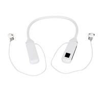 Naroote Auriculares Bluetooth con Banda para el Cuello Cool RGB LED Estéreo con Pantalla de Alimentación LED para Deportes Silicona/Negro (White)