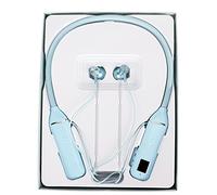 Naroote Auriculares Bluetooth con Banda para el Cuello Cool RGB LED Estéreo con Pantalla de Alimentación LED para Deportes Silicona/Negro (Blue)
