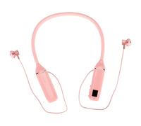 Naroote Auriculares Bluetooth con Banda para el Cuello Cool RGB LED Estéreo con Pantalla de Alimentación LED para Deportes Silicona/Negro (Rosado)