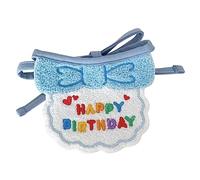 Naroote Baberos y Sombreros para Perros, Bonitos Accesorios de Fotografía con Estampado, Sombreros para Gatos y Toalla de Saliva, Ajustables para Gatos para Fiesta de Cumpleaños (Babero Azul y Gorro)
