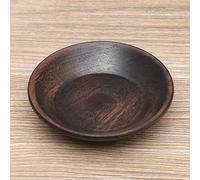 Naroote Bandeja de Alimentos, Bandeja de Fruta de Madera Redonda de Madera Sirviendo Plato de Fruta Servir de Seca de Vegetales para té Pastel de Desierto Caramelo (7,5 cm)