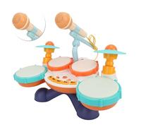 Naroote Batería para Niños, Aprendizaje de Instrumentos Musicales con Efectos Luminosos y Diseño de Mezcla de 4 Tambores, Juguetes Educativos para Desarrollar El Sentido del Ritmo