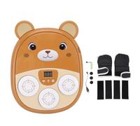 Naroote Bear Music Boxing Machine Entrenador de Boxeo para Niños con Efectos de Sonido Adorable Diseño de Dibujos Animados Plástico ABS Seguro Mejora la Coordinación Ojo-Mano (Brown)