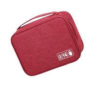 Naroote Bolsa de Almacenamiento de Gadgets Digitales, Bolsa de Almacenamiento de Cable de Datos Portátil Ajustable de Separado para el Hogar (Wine Red)