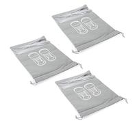 Naroote Bolsa de Almacenamiento de Zapatos con Cordón Ligero de Viaje a Prueba de Polvo Organizador de Tela No Tejida para el Hogar 3 Piezas para el Hogar Gris 11.8 X 16.9 Pulgadas (#1)
