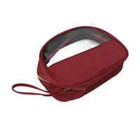 Naroote Bolsa de Cosméticos de Maquillaje, Bolsa de Cosméticos Transparente Portátil de Gran Capacidad con Forma de Media Luna, Diseño Visual Transparente Único para Viajes Al Aire Libre