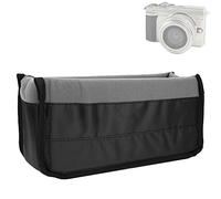 Naroote Bolsa de Inserción de Lente de Cámara DSLR, Resistente Al Agua, a Prueba de Golpes, Funda de Partición Acolchada para Fotógrafos, Nailon Negro, 12,6x6,3x3,94 Pulgadas (Grey)