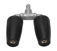 Naroote Boquilla de Interrupción de Presión, Boquilla Giratoria de Cabeza Doble 1/4 Conector Rápido 4000PSI para Lavado de Jardín (BLACK)