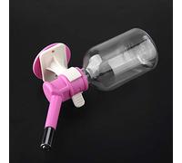 Naroote Botella para Beber Colgante para Mascotas, Fuente Resistente Al Desgaste para Perros y Gatos, Boquilla de Acero Inoxidable para Jaula/casa de Perro, 150ml, Rosa (Mediano 250ml)
