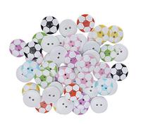 Naroote Botones para Cárdigans de bebé, Botones de Madera para Coser 50 Piezas Patrón de Fútbol Button de Decoración de Costura para Suéteres para Bebés para álbumes de Recortes para Adornos de