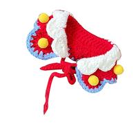 Naroote Bufanda de Invierno para Perros Esquema de Colores Navideños Bufanda Cálida Tejida a Mano para Mascotas y Gatos para Navidad y Fiestas - Poliéster (M)