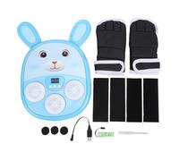Naroote Bunny Kids Music Boxing Machine Toy Juego de Punzonado Interactivo de Plástico con Luces y Sonido de Detección de Movimiento Remoto de 2,4G para Niños Juego de Entrenamiento de (Blue)