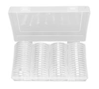 Naroote Caja de Almacenamiento de Cápsulas de Monedas de Plástico Transparente, 60 Piezas para Coleccionista de Monedas, Caja de Protección de Transparente a Prueba de Polvo y óxido para de 1,6"