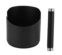 Naroote Caja de Manipulación de café de 4,5 Pulgadas, Práctica Caja de Manipulación de café de Acero Inoxidable, de de Resistente a la Corrosión de Gran Capacidad (de color negro)