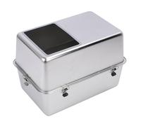 Naroote Caja de para Gatos de Metal Cerrada con Tapa, Pala, Gran Capacidad, Evita Salpicaduras, Entrada Superior, Inodoro para Gatos de Acero Inoxidable para Varios
