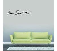 Naroote Calcomanía Artística de Vinilo Sweet Home, Pegatina de Pared de PVC Negro Extraíble para Decoración de Sala de Estar y Dormitorio, 10x60cm, Negro