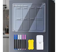 Naroote Calendario Magnético para Refrigerador, Tablero Acrílico de Borrado en Seco, Kit de Pizarra Blanca para Actividades de Planificación del Refrigerador (Semanalmente)