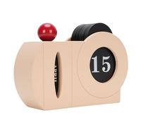 Naroote Calendario Perpetuo, Calendario de Bloques Retro de Madera Hecho a Mano para Escritorio, Cubos de Fecha Estéticos Modernos de Granja, de Escritorio Reutilizable para Decoración de Oficina en