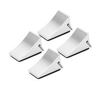 Naroote Calzo para Rueda de Coche Modelo RC, 4 Piezas con Diseño Antideslizante para Fijación Estable en Varios Coches RC, Aleación de Aluminio de 1,3 X 0,8 X 0,6 Pulgadas (Silver)