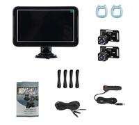 Naroote Cámara de Espejo de Coche para bebé de 7 Pulgadas, Cámara Dual HD 1080P con Rotación de 360 Grados, Visión Nocturna Gran Angular de 150, Ideal para Asiento de Coche Orientado hacia Atrás,