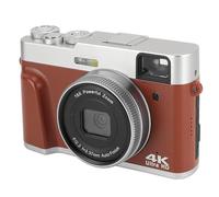 Naroote Cámara de Puntos y Disparos, Cámara Digital de Enfoque Automático 2.8 Pulgadas de Estabilización Electrónica Portable 4K 48MP Self para Fiesta (Brown)