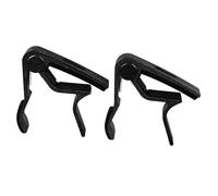 Naroote Capodastral de Guitarra, 2 Piezas de Capodastrario de Guitarra Acústica, Almohadilla de Goma de Madera, 5 Mediadores, Enchufe Seguro para el Rendimiento (BLACK)