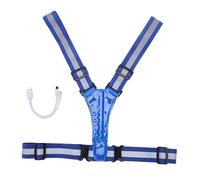 Naroote Chaleco Reflectante LED, Equipo para Correr de Alta Visibilidad Recargable por USB con Diseño Reflectante de Múltiples ángulos 3D y Luces LED Incorporadas, para Caminar, Andar en (Blue)
