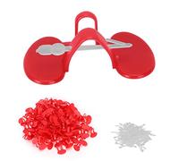 Naroote Chicken Peeper Protector de Ojos Antipicoteo para Pollos Pequeños, Previene Picoteo de Plumas, Ano, Dedos de los Pies y Huevos, 100 Unidades para Gallinero Mediano (Viga Doble Mediana)