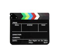 Naroote Claqueta de Película Profesional Acrílica con Barras de Colores Pizarra Magnética para Estudio de Producción de Películas, Diseño de Pizarra Duradera para Entusiastas del Cine (BLACK)