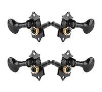 Naroote Clavija de Afinación para Ukelele, Diseño Duradero de Cola de para Afinar Fácilmente las Cuerdas para Amantes de la Música, Juego de 4 Piezas de Metal Negro/plateado (BLACK)