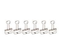 Naroote Clips de Carpeta Huecos de Metal, Clips de Papel Resistentes y Duraderos para Documentos, Certificados, Billetes, Ropa, 32mm, 50 Uds. (SILVER)