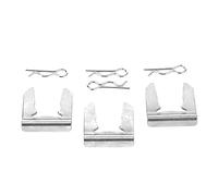 Naroote Clips de Montaje para Cables de Palanca de Cambios, Pasadores, Herrajes de Hierro Duraderos para EK EG K Swap, Paquete Plateado de 3x Clamp/Holder 4x Pin para Entusiastas del Automóvil